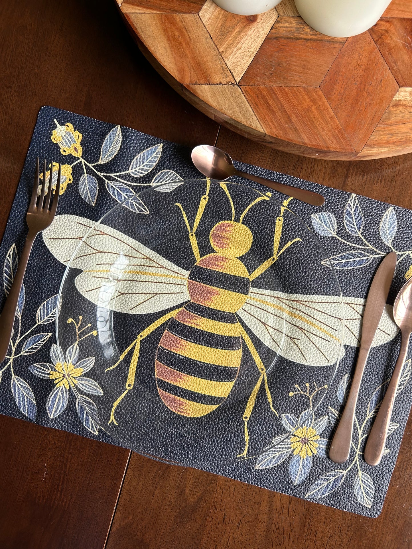 Abeja floral rectangular