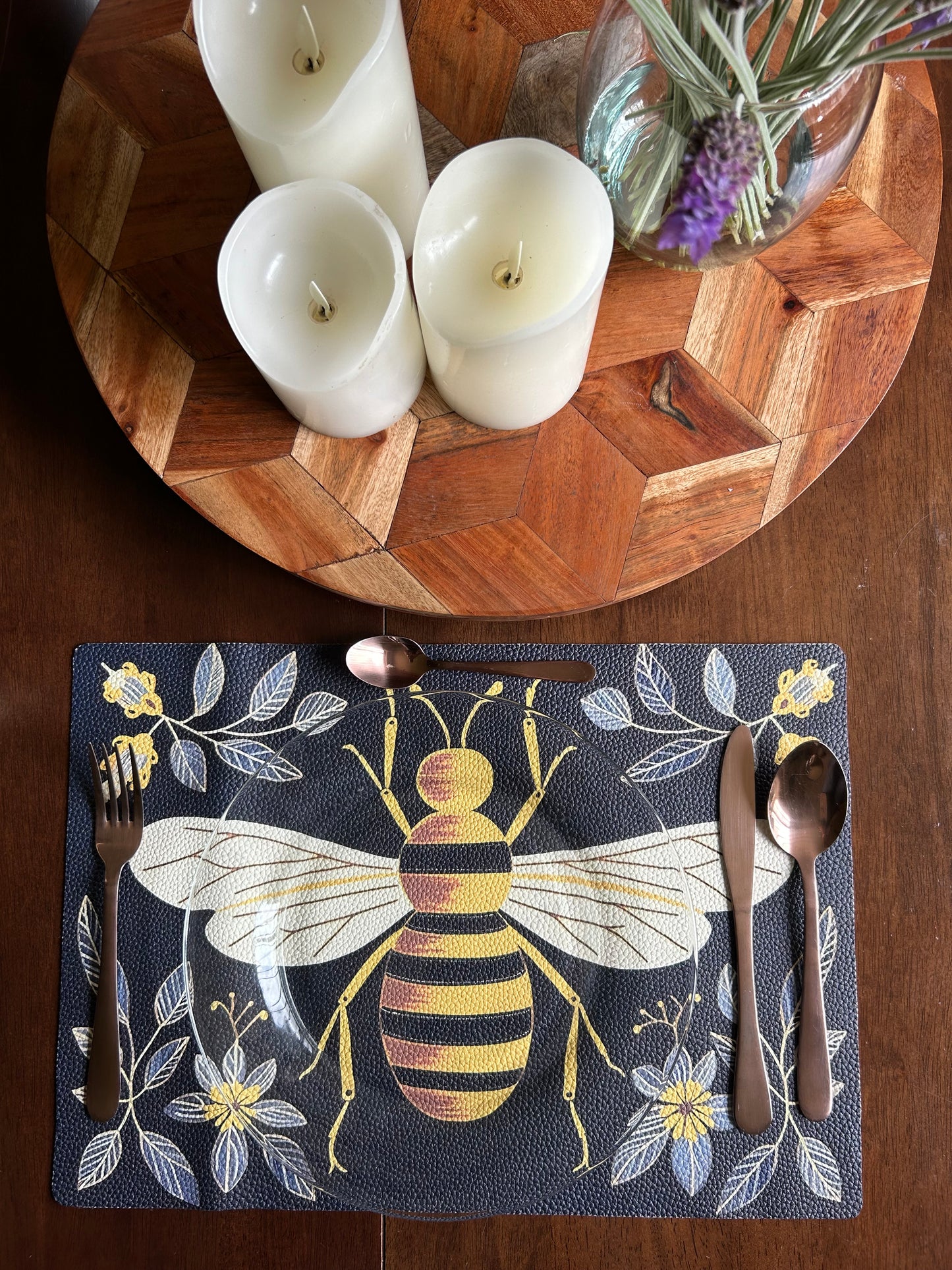 Abeja floral rectangular