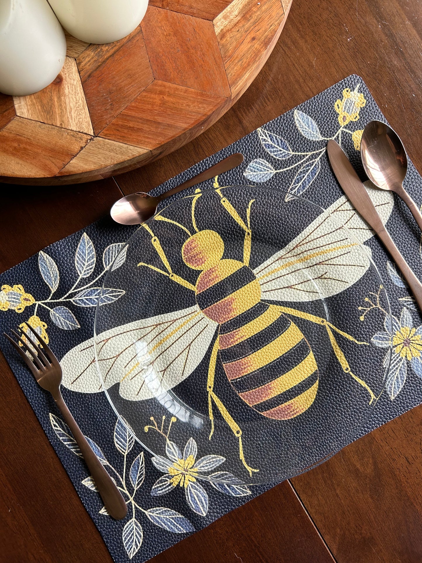 Abeja floral rectangular